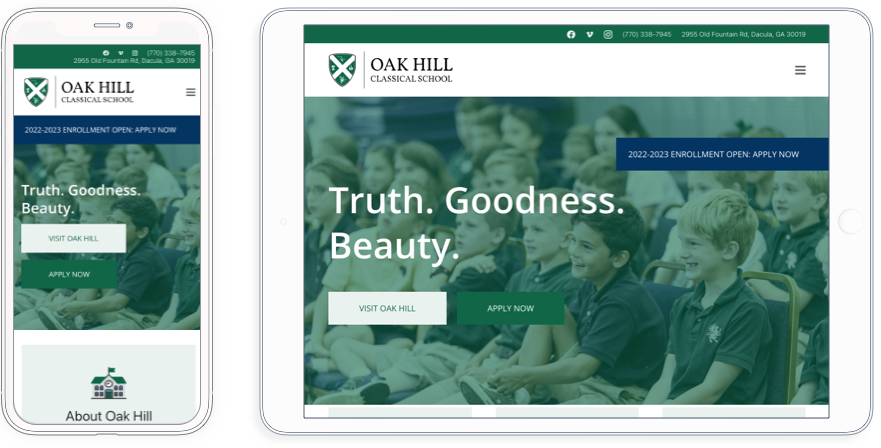 oakhill classical school mobile and website